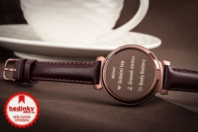 Garmin Lily 2 Classic Dark Bronze / Mulberry Leather Band