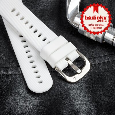 Silikónový remienok Ricardo 18mm (pro Garmin Venu 2S, Vívoactive 4S, Forerunner 265S, Venu 3S aj.), biely, Quick Release