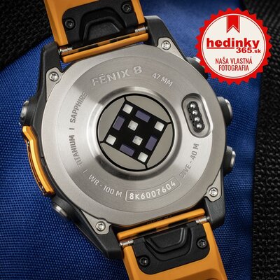 Garmin Fenix 8 AMOLED 47 mm, Sapphire Titanium Graphite Spark Orange Band