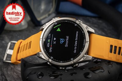 Garmin Fenix 8 AMOLED 47 mm, Sapphire Titanium Graphite Spark Orange Band