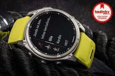 Garmin Fenix 8 SOLAR 51 mm, Sapphire Graphite Titanium Yellow Band