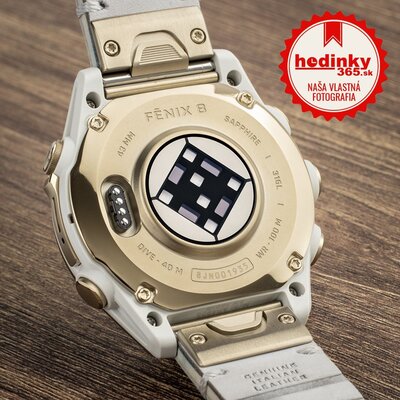 Garmin Fenix 8 AMOLED 43 mm, Sapphire Soft Gold Stainless Steel Fog Gray Limestone Leather Band (Premium) (+ náhradný remienok)
