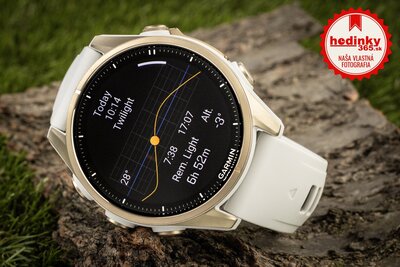 Garmin Fenix 8 AMOLED 43 mm, Sapphire Soft Gold Stainless Steel Fog Gray Limestone Leather Band (Premium) (+ náhradný remienok)