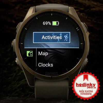 Garmin Fenix 8 AMOLED 43 mm, Sapphire Soft Gold Stainless Steel Fog Gray Limestone Leather Band (Premium) (+ náhradný remienok)