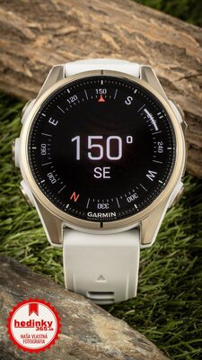 Garmin Fenix 8 AMOLED 43 mm, Sapphire Soft Gold Stainless Steel Fog Gray Limestone Leather Band (Premium) (+ náhradný remienok)