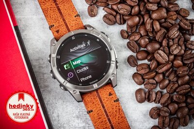 Garmin Fenix 8 AMOLED 51 mm, Exclusive Titanium Graphite Brown Leather Band (Premium) (+ náhradný remienok)